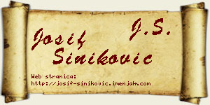 Josif Šiniković vizit kartica